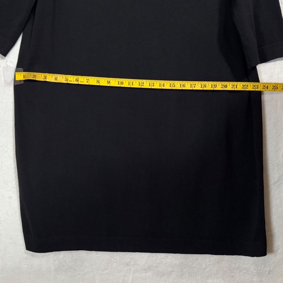 J.Jill Black Knit Turtleneck Sweater Dress Size XL Shift Knee Length Minimalist - Picture 13 of 16
